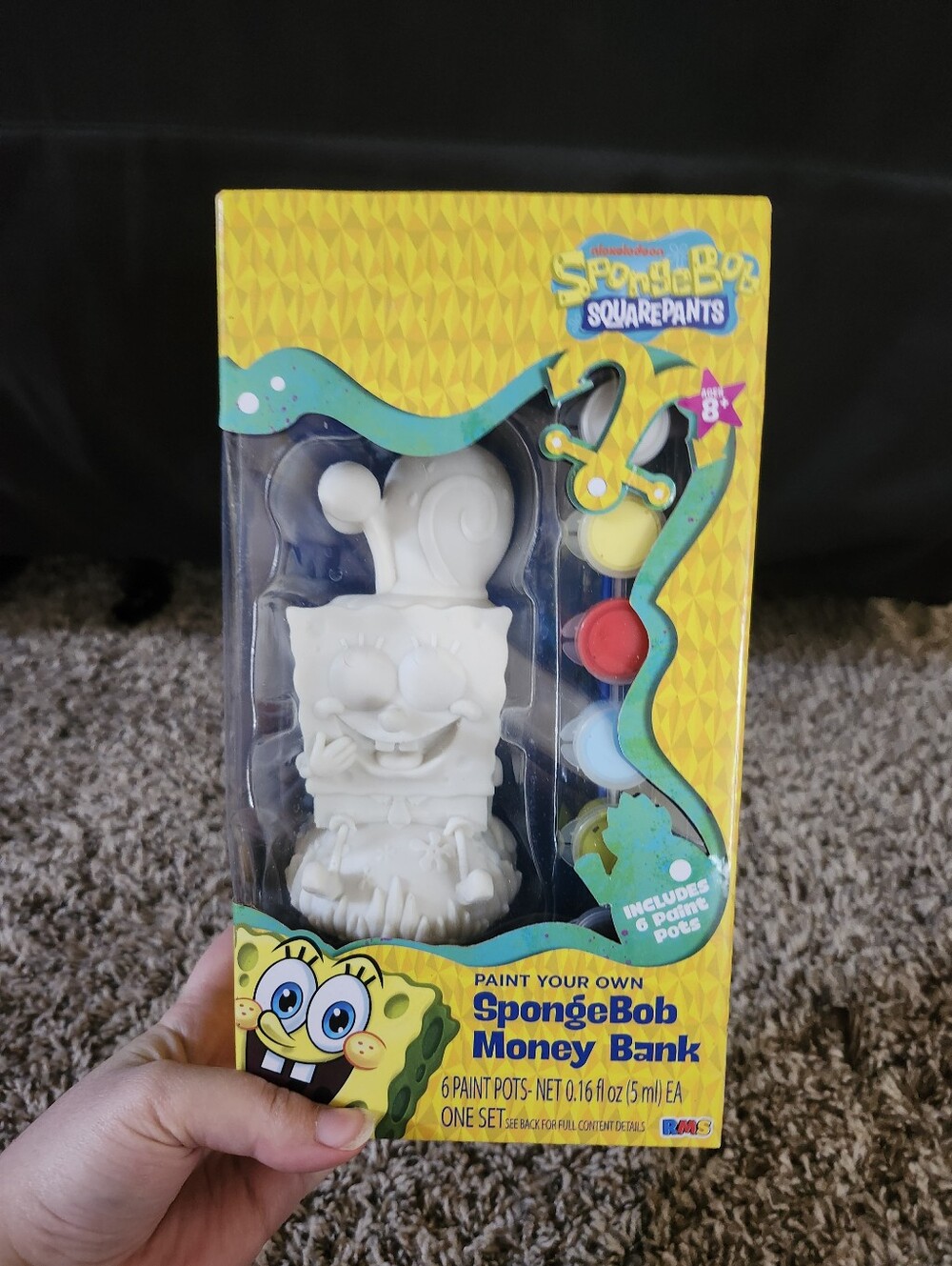 SpongeBob Squarepants Paint-Your-Own Bank – White & Yellow Packaging